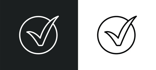 Poster - correct icon isolated in white and black colors. correct outline vector icon from user interface collection for web, mobile apps and ui.
