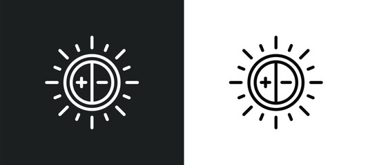 Wall Mural - brightness icon isolated in white and black colors. brightness outline vector icon from user interface collection for web, mobile apps and ui.