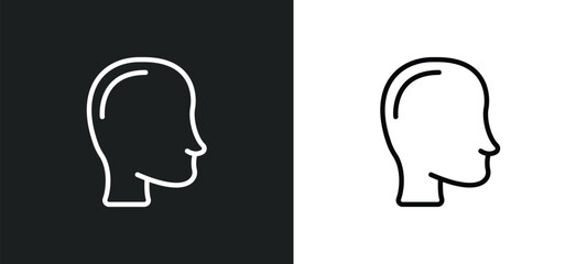 Wall Mural - head icon isolated in white and black colors. head outline vector icon from user interface collection for web, mobile apps and ui.