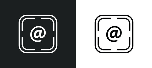 Poster - at icon isolated in white and black colors. at outline vector icon from user interface collection for web, mobile apps and ui.