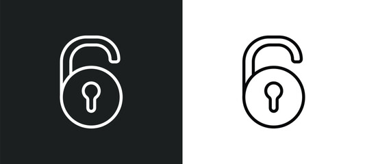Poster - unblocked icon isolated in white and black colors. unblocked outline vector icon from user interface collection for web, mobile apps and ui.