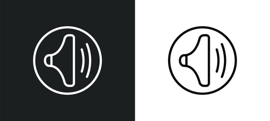 Poster - medium volume icon isolated in white and black colors. medium volume outline vector icon from user interface collection for web, mobile apps and ui.