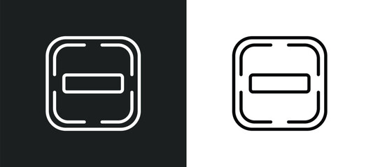 Poster - subtraction icon isolated in white and black colors. subtraction outline vector icon from user interface collection for web, mobile apps and ui.