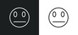 © Farahim - sceptic smile icon isolated in white and black colors. sceptic smile outline vector icon from user interface collection for web, mobile apps and ui.