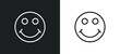 © Farahim - smiling smile icon isolated in white and black colors. smiling smile outline vector icon from user interface collection for web, mobile apps and ui.