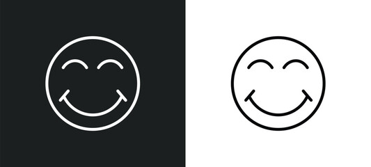 Poster - joyful smile icon isolated in white and black colors. joyful smile outline vector icon from user interface collection for web, mobile apps and ui.