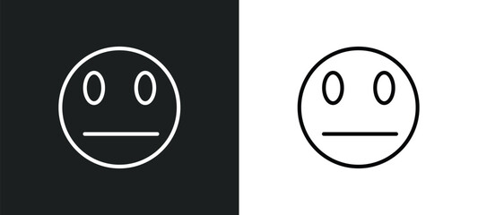 Poster - sceptic smile icon isolated in white and black colors. sceptic smile outline vector icon from user interface collection for web, mobile apps and ui.