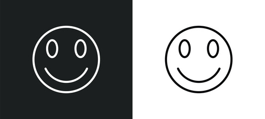 Poster - smile smile icon isolated in white and black colors. smile outline vector icon from user interface collection for web, mobile apps and ui.