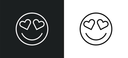 Poster - in love smile icon isolated in white and black colors. in love smile outline vector icon from user interface collection for web, mobile apps and ui.