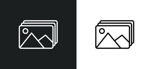 Poster - photo album icon isolated in white and black colors. photo album outline vector icon from user interface collection for web, mobile apps and ui.