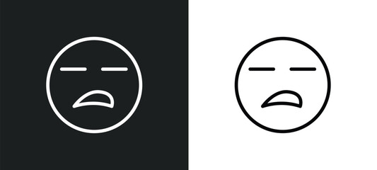Poster - boring icon isolated in white and black colors. boring outline vector icon from user interface collection for web, mobile apps and ui.