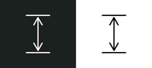 Poster - height icon isolated in white and black colors. height outline vector icon from user interface collection for web, mobile apps and ui.