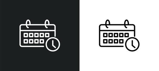 Poster - timetable icon isolated in white and black colors. timetable outline vector icon from user interface collection for web, mobile apps and ui.