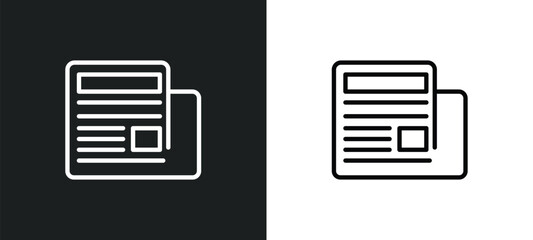 Poster - newspaper folded icon isolated in white and black colors. newspaper folded outline vector icon from user interface collection for web, mobile apps and ui.