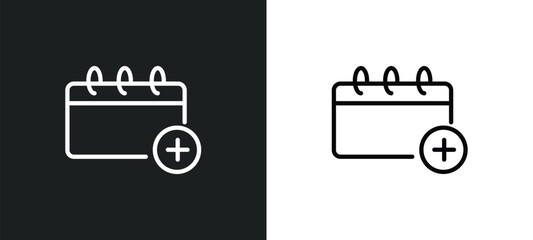 Poster - add event icon isolated in white and black colors. add event outline vector icon from user interface collection for web, mobile apps and ui.