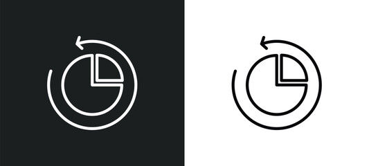 Poster - reload pie chart icon isolated in white and black colors. reload pie chart outline vector icon from user interface collection for web, mobile apps and ui.