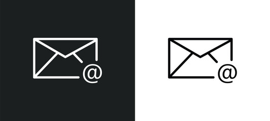 Poster - email evelope icon isolated in white and black colors. email evelope outline vector icon from user interface collection for web, mobile apps and ui.