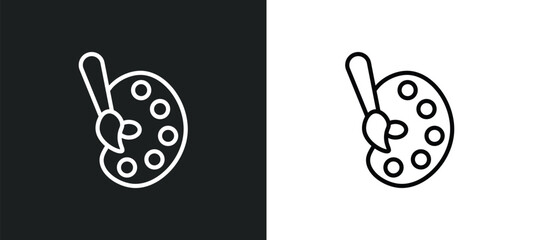 Poster - artist paint palette icon isolated in white and black colors. artist paint palette outline vector icon from user interface collection for web, mobile apps and ui.