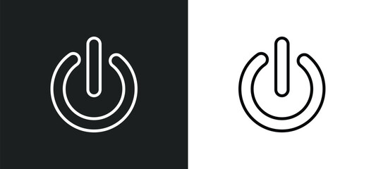 Poster - tiny power icon isolated in white and black colors. tiny power outline vector icon from user interface collection for web, mobile apps and ui.
