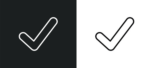 Poster - tick mark icon isolated in white and black colors. tick mark outline vector icon from user interface collection for web, mobile apps and ui.