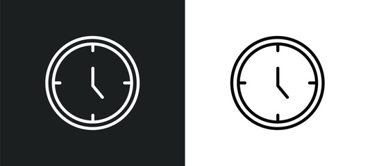 Wall Mural - hours icon isolated in white and black colors. hours outline vector icon from user interface collection for web, mobile apps and ui.