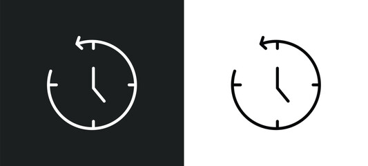 anti clockwise icon isolated in white and black colors. anti clockwise outline vector icon from user interface collection for web, mobile apps and ui.