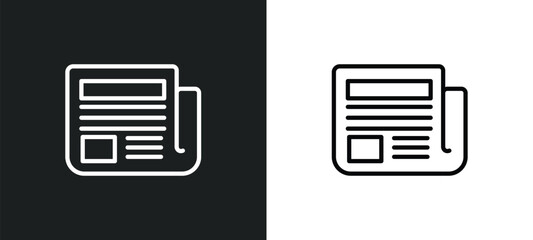 Poster - folded newspaper icon isolated in white and black colors. folded newspaper outline vector icon from user interface collection for web, mobile apps and ui.