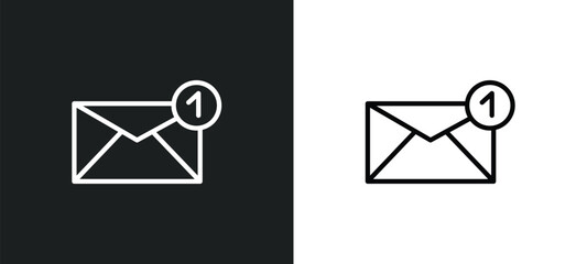 new email envelope icon isolated in white and black colors. new email envelope outline vector icon from user interface collection for web, mobile apps and ui.