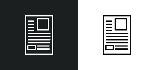 Poster - news report icon isolated in white and black colors. news report outline vector icon from user interface collection for web, mobile apps and ui.