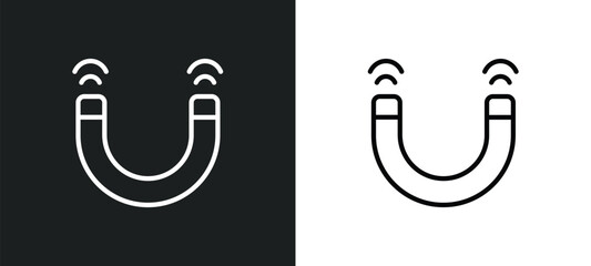 Poster - magnet icon isolated in white and black colors. magnet outline vector icon from user interface collection for web, mobile apps and ui.