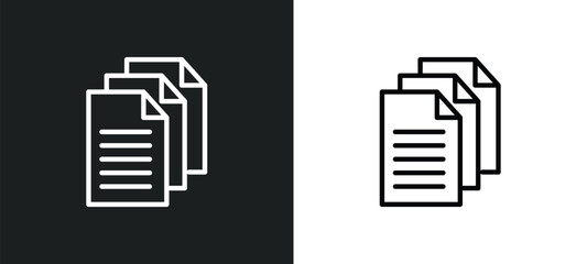 Poster - multiple file icon isolated in white and black colors. multiple file outline vector icon from user interface collection for web, mobile apps and ui.