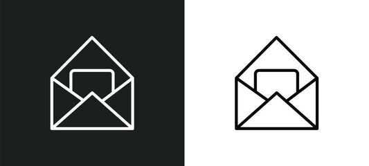 Poster - open letter read email icon isolated in white and black colors. open letter read email outline vector icon from user interface collection for web, mobile apps and ui.
