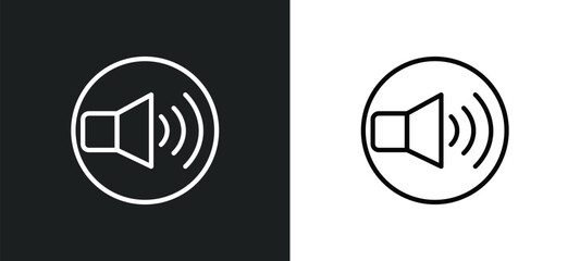Poster - volume button icon isolated in white and black colors. volume button outline vector icon from user interface collection for web, mobile apps and ui.