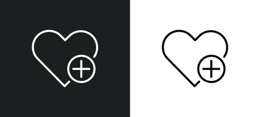 Poster - add a like icon isolated in white and black colors. add a like outline vector icon from user interface collection for web, mobile apps and ui.