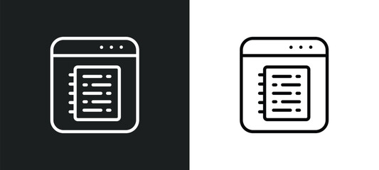 Poster - note blog icon isolated in white and black colors. note blog outline vector icon from user interface collection for web, mobile apps and ui.