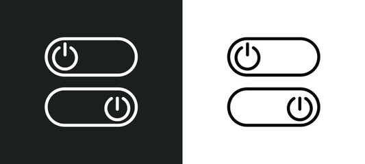 Poster - on off power button icon isolated in white and black colors. on off power button outline vector icon from user interface collection for web, mobile apps and ui.