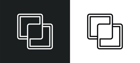 Poster - intersect icon isolated in white and black colors. intersect outline vector icon from user interface collection for web, mobile apps and ui.