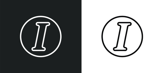 Poster - italic icon isolated in white and black colors. italic outline vector icon from user interface collection for web, mobile apps and ui.
