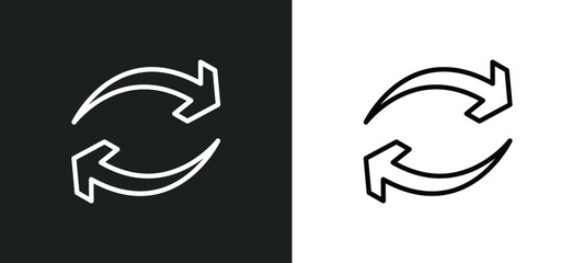 Poster - synchronisation icon isolated in white and black colors. synchronisation outline vector icon from user interface collection for web, mobile apps and ui.