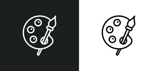 Poster - painter palette icon isolated in white and black colors. painter palette outline vector icon from user interface collection for web, mobile apps and ui.