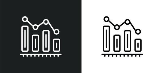 Poster - decreasing bars chart icon isolated in white and black colors. decreasing bars chart outline vector icon from user interface collection for web, mobile apps and ui.