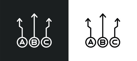 Poster - abc item chart icon isolated in white and black colors. abc item chart outline vector icon from user interface collection for web, mobile apps and ui.