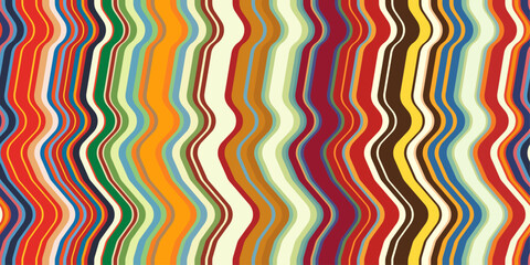 Fototapete - Vector seamless wavy stripes. For interior, packaging, textiles, various prints. Rough, curved stripes create a compositional pattern.