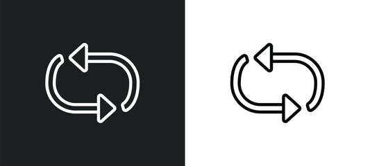 Poster - update arrows icon isolated in white and black colors. update arrows outline vector icon from user interface collection for web, mobile apps and ui.