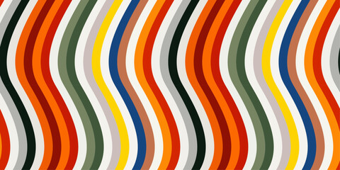 Aufkleber - Wavy colored stripes going one after another. For interior, packaging, textiles, various prints.
