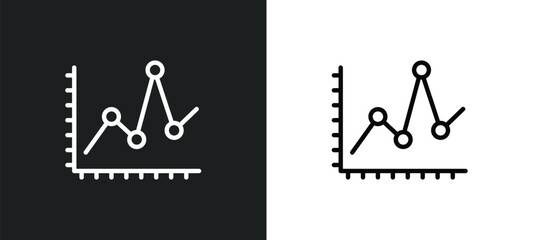 Poster - line dot chart icon isolated in white and black colors. line dot chart outline vector icon from user