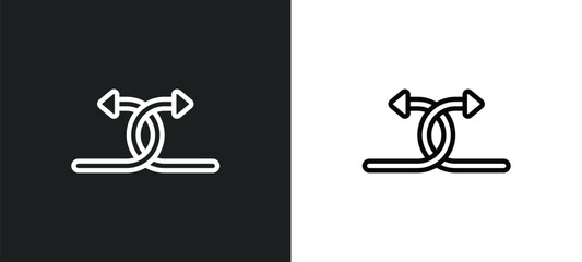 Poster - crossed arrows icon isolated in white and black colors. crossed arrows outline vector icon from user interface collection for web, mobile apps and ui.