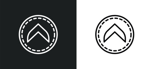 Poster - up chevron icon isolated in white and black colors. up chevron outline vector icon from user interface collection for web, mobile apps and ui.