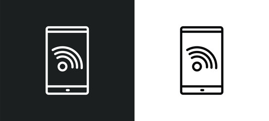 Poster - stream icon isolated in white and black colors. stream outline vector icon from user interface collection for web, mobile apps and ui.