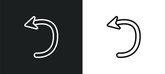 Poster - spinning left arrow icon isolated in white and black colors. spinning left arrow outline vector icon from user interface collection for web, mobile apps and ui.